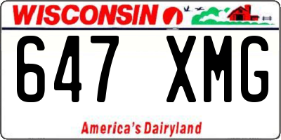 WI license plate 647XMG
