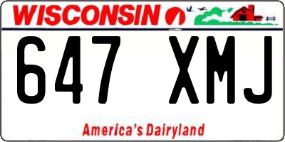 WI license plate 647XMJ