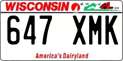 WI license plate 647XMK