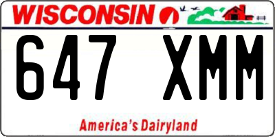 WI license plate 647XMM
