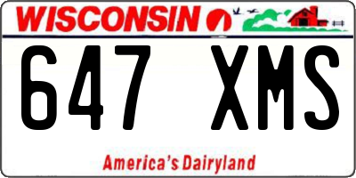 WI license plate 647XMS