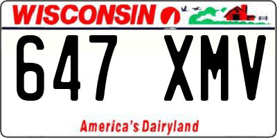 WI license plate 647XMV