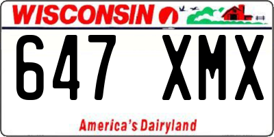 WI license plate 647XMX