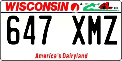 WI license plate 647XMZ