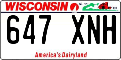 WI license plate 647XNH