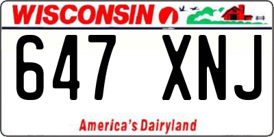 WI license plate 647XNJ