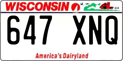 WI license plate 647XNQ