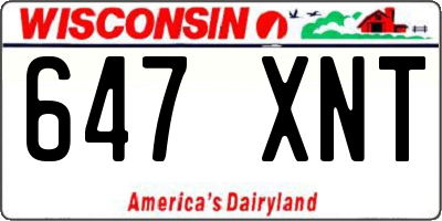 WI license plate 647XNT