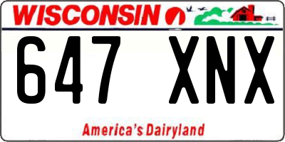 WI license plate 647XNX
