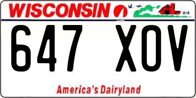 WI license plate 647XOV