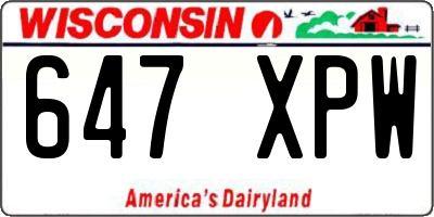 WI license plate 647XPW