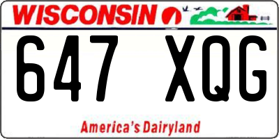 WI license plate 647XQG