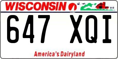 WI license plate 647XQI