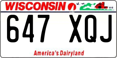 WI license plate 647XQJ