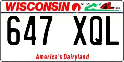 WI license plate 647XQL