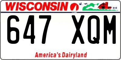 WI license plate 647XQM