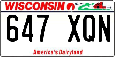 WI license plate 647XQN