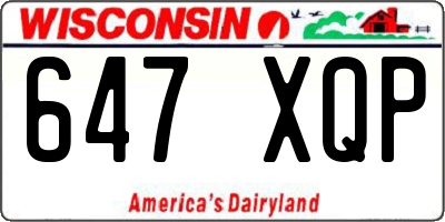 WI license plate 647XQP