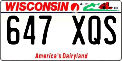 WI license plate 647XQS