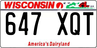 WI license plate 647XQT