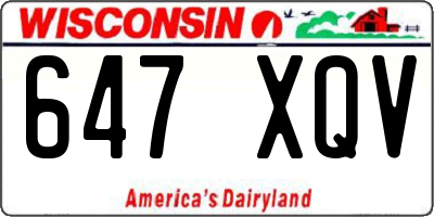 WI license plate 647XQV