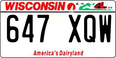 WI license plate 647XQW
