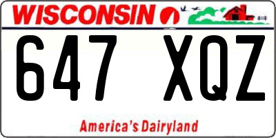 WI license plate 647XQZ
