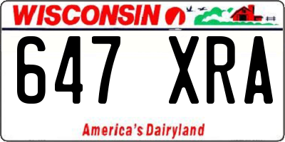 WI license plate 647XRA