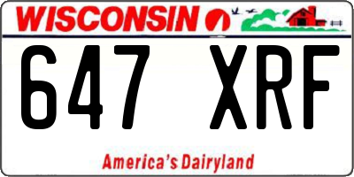 WI license plate 647XRF