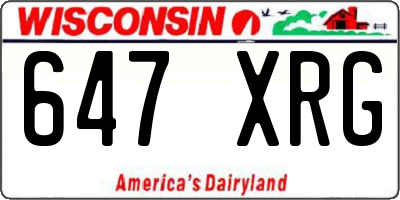 WI license plate 647XRG