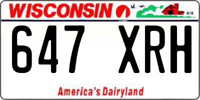 WI license plate 647XRH