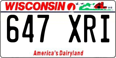WI license plate 647XRI
