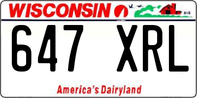 WI license plate 647XRL