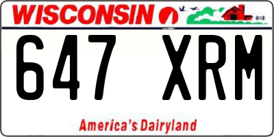 WI license plate 647XRM