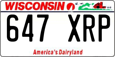 WI license plate 647XRP