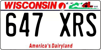 WI license plate 647XRS