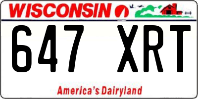 WI license plate 647XRT