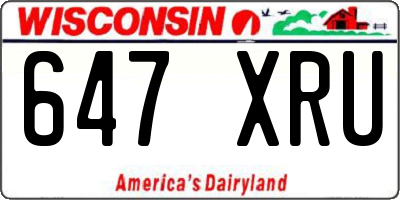 WI license plate 647XRU