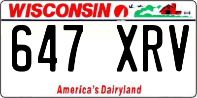 WI license plate 647XRV