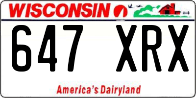 WI license plate 647XRX