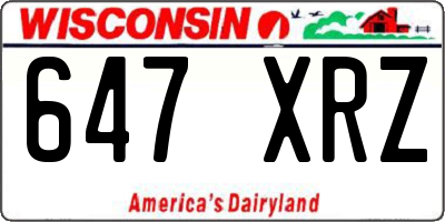 WI license plate 647XRZ