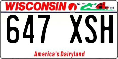 WI license plate 647XSH