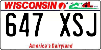 WI license plate 647XSJ