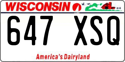 WI license plate 647XSQ