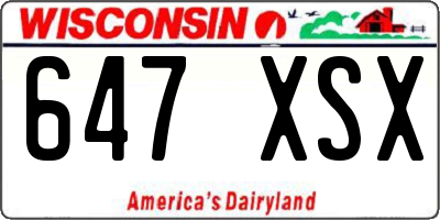 WI license plate 647XSX