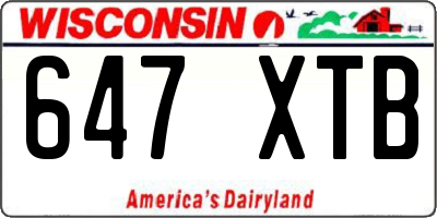 WI license plate 647XTB