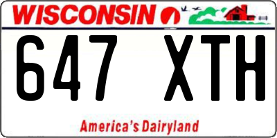 WI license plate 647XTH