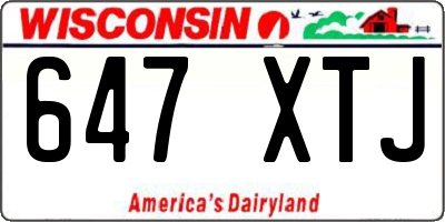 WI license plate 647XTJ
