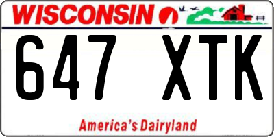 WI license plate 647XTK