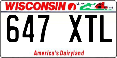 WI license plate 647XTL